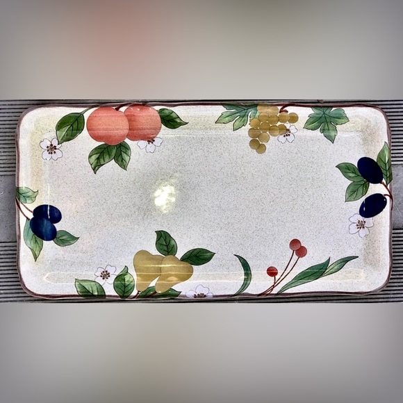 Retired MIKASA Country Classics FRUIT PANORAMA Rectangular Sandwich Plate - Picture 4 of 10
